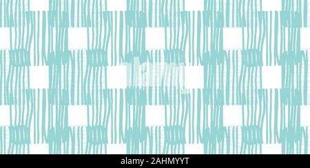 Vector abstract hand drawn checkers pattern with doodle squares, textured effect. Perfect for fabric, apparel and accessories, home decor, stationery, packaging, gift wrap Stock Vector