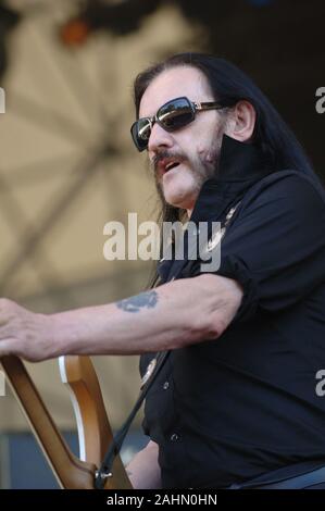 Italy Milan , 4th and 3rd June 2006 'Gods of Metal 2006' at the Idroscalo of Milan: Motorhead singer, bassist and historical leader Lemmy Kilmister Stock Photo