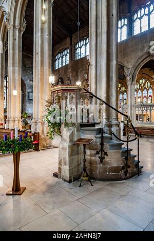 View of the inside of St John Baptist, Cirencester, Gloucestershire, England, UK. Stock Photo