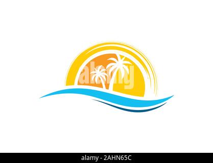 Summer Beach Logo Vector Illustration 6626785 Vector Art at Vecteezy