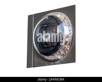 CCTV security camera isolated background Stock Photo