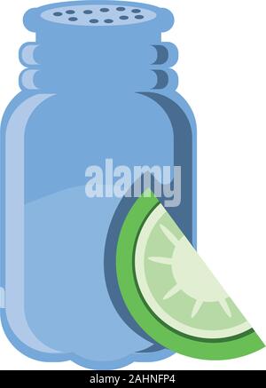 slice of lemon in white background vector illustration design Stock Vector