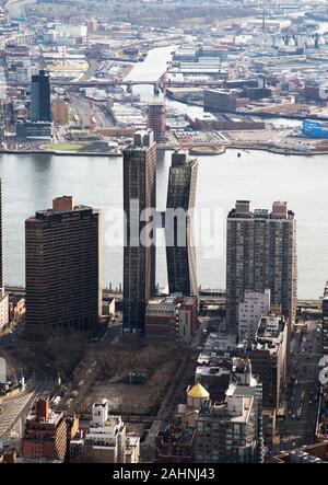 American Copper Buildings picture taken from the Empire State building, New York City, New York, USA Stock Photo