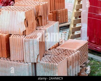old Bricks for house building Stock Photo
