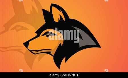 wolf face  illustration vector animal logo art design Stock Vector