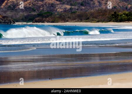 Beautiful views of the beach at low tide in Playa Grande, Costa Rica. Stock Photo