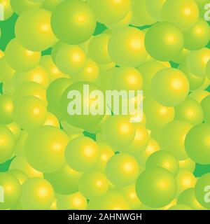 Yellow Green Balls Seamless Pattern on Green Background Stock Vector