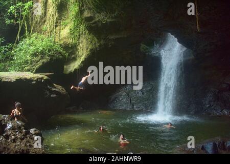 Diving into the beautiful Cueva del Esplendor, Jardin, Antioquia, Colombia Stock Photo