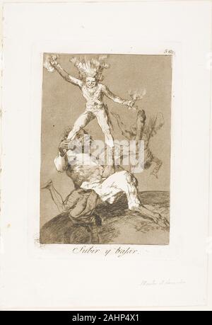 Francisco José de Goya y Lucientes. To Rise and to Fall, plate 56 from Los Caprichos. 1797–1799. Spain. Etching and aquatint on ivory laid paper Stock Photo