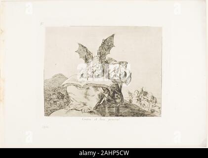 Francisco José de Goya y Lucientes. Against the Common Good, plate 71 from The Disasters of War. 1815–1820. Spain. Etching and burnishing on ivory wove paper with gilt edges Stock Photo