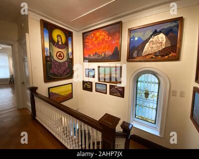 Nicholas Roerich Museum New York.  The mission of the Nicholas Roerich Museum is to make available to the public the full range of Roerich’s accomplishments. These accomplishments cover the realms of art, science, spirituality, peacemaking, and more. Stock Photo