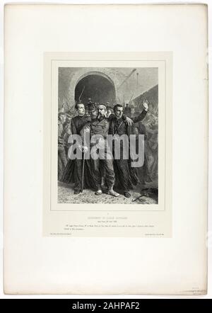Denis Auguste Marie Raffet. Devotion of the Catholic clergy in Rome, April 30, 1849, from Souvenirs d’Italie Expédition de Rome. 1858. France. Lithograph in black on buff wove paper Stock Photo