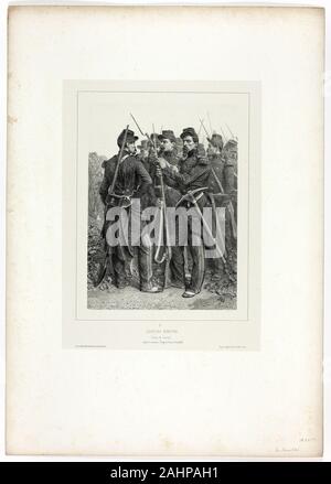 Denis Auguste Marie Raffet. Sappers, from Souvenirs d’Italie Expédition de Rome. 1853. France. Lithograph on grey wove chine laid down on ivory wove paper Stock Photo