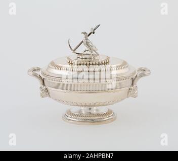 Paul Storr. Sauce Tureen and Cover from the Hood Service. 1807–1808. England. Sterling silver Stock Photo