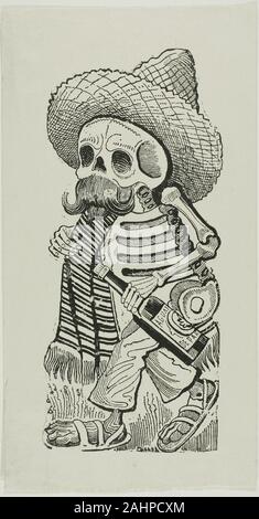 José Guadalupe Posada. Calavera of Francisco Madero, from Calavera Maderista. 1944. México. Relief etching from a zinc plate on ivory Japanese paper Stock Photo