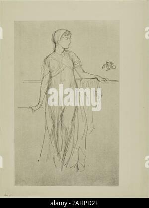 James McNeill Whistler. Study. 1879. United States. Lithograph, in black ink, on a prepared half-tint ground, with scraping, on cream laid paper