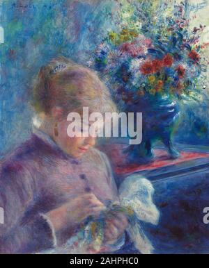 Pierre-Auguste Renoir. Young Woman Sewing. 1879. France. Oil on canvas Stock Photo