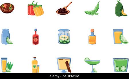 bundle mexican traditional set icons vector illustration design Stock Vector