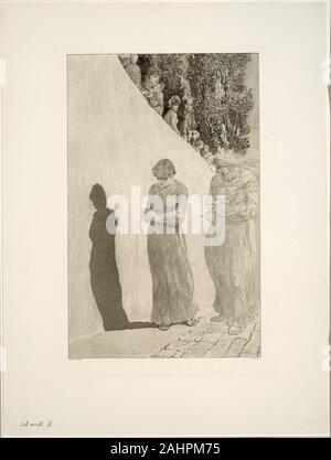 Max Klinger. Shame, plate nine from A Love. 1887. Germany. Etching, engraving, and aquatint on cream wove paper Stock Photo