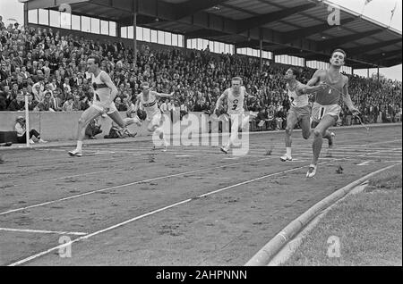 Finish 100m Date July 13, 1963 Location Enschede Stock Photo
