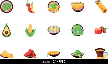 bundle mexican traditional set icons vector illustration design Stock Vector