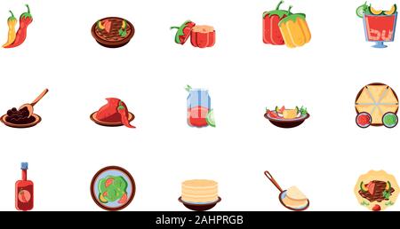 bundle mexican traditional set icons vector illustration design Stock Vector