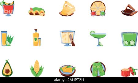 bundle mexican traditional set icons vector illustration design Stock Vector