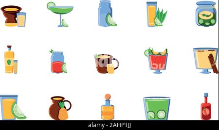 bundle mexican traditional set icons vector illustration design Stock Vector