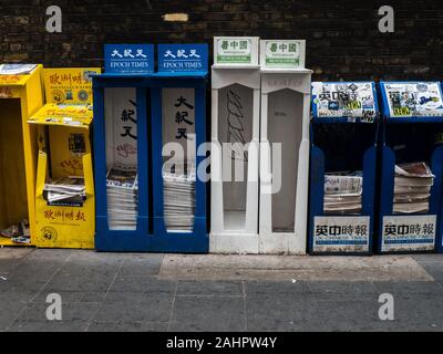 Chinese newspapers in China own, London, England Stock Photo