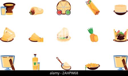 bundle mexican traditional set icons vector illustration design Stock Vector