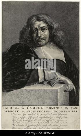 Portrait of Jacob van Campen. 1665. Netherlands. Etching in black on ivory laid paper Stock Photo