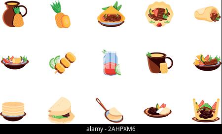bundle mexican traditional set icons vector illustration design Stock Vector