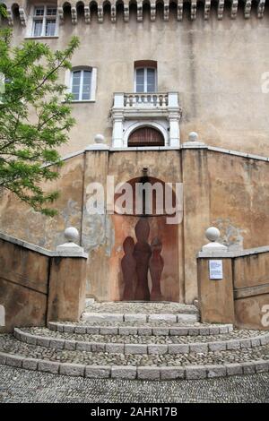 Grimaldi Castle and Museum, Haut de Cagnes, Medieval Village, Cagnes sur Mer, Cote d Azur, Provence, France, Europe Stock Photo