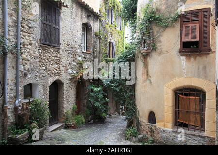 Haut de Cagnes, Medieval Village, Cagnes sur Mer, Cote d Azur, Provence, Alpes Maritimes, French Riviera, France, Europe Stock Photo