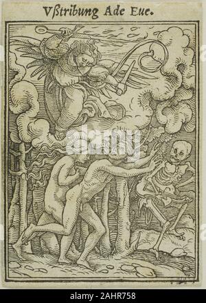 Hans Holbein, the younger. Adam and Eve Driven out of Paradise. 1517–1543. Germany. Woodcut on paper Stock Photo