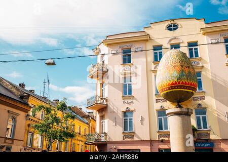 Vilnius, Lithuania - August 9, 2019 : Easter Egg Margutis Sculpture at old town Stock Photo