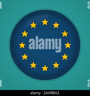 circle with union europe flag inside vector symbol illustration Stock Vector