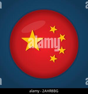 circle with china flag vector symbol illustration Stock Vector