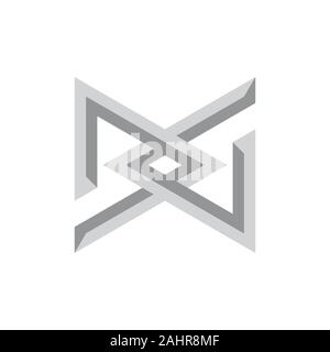 letter dg linked 3d triangle logo vector Stock Vector