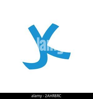 letter jk linked simple logo vector Stock Vector