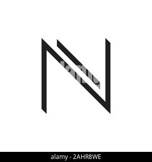letter ni simple geometric line logo vector Stock Vector