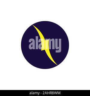thunder bolt circle curves logo vector Stock Vector