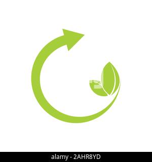 letter g arrow green leaf logo vector Stock Vector