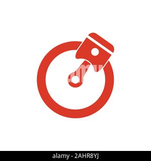 piston circle motion design geometric logo vector Stock Vector