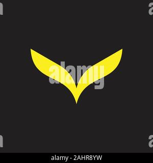 wings simple curves geometric logo vector Stock Vector