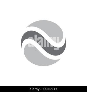geometric wavy curves circle motion logo vector Stock Vector