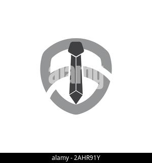letter s neck tie businessman shield logo vector Stock Vector