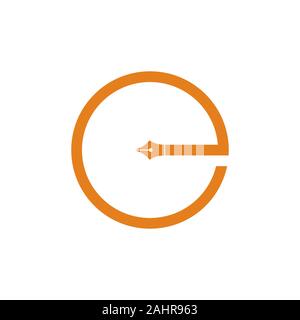 letter e pen writer education symbol logo vector Stock Vector