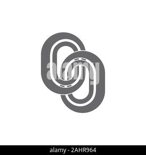 circle linked geometric oval shape logo vector Stock Vector