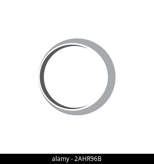 simple 3d ring geometric shadow logo vector Stock Vector